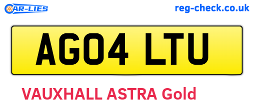 AG04LTU are the vehicle registration plates.