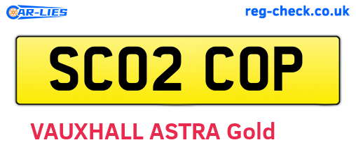 SC02COP are the vehicle registration plates.