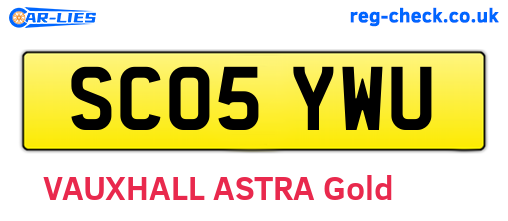 SC05YWU are the vehicle registration plates.