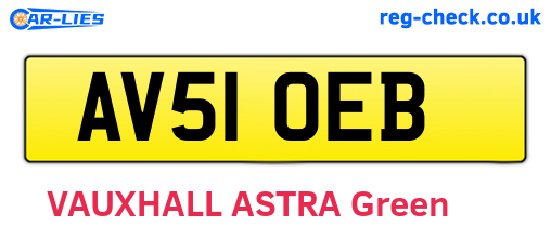 AV51OEB are the vehicle registration plates.