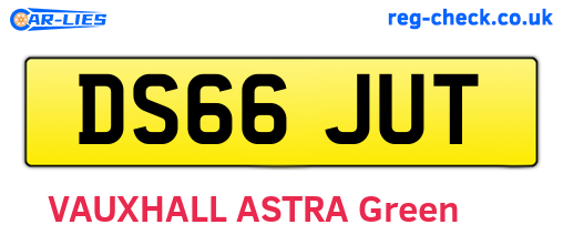 DS66JUT are the vehicle registration plates.