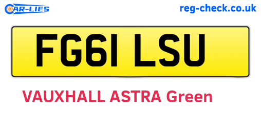 FG61LSU are the vehicle registration plates.