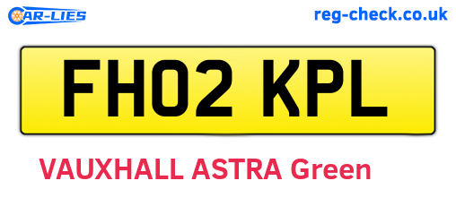 FH02KPL are the vehicle registration plates.