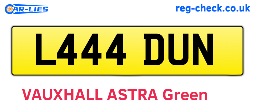 L444DUN are the vehicle registration plates.