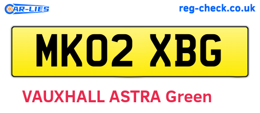 MK02XBG are the vehicle registration plates.