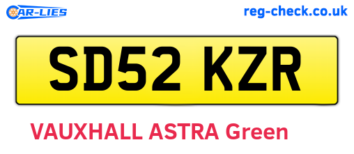 SD52KZR are the vehicle registration plates.