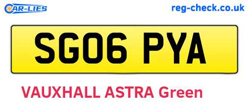 SG06PYA are the vehicle registration plates.