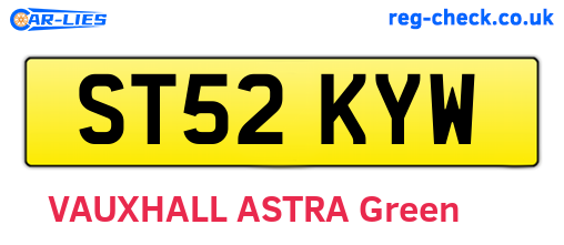 ST52KYW are the vehicle registration plates.