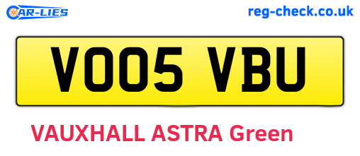 VO05VBU are the vehicle registration plates.