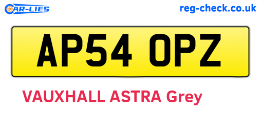 AP54OPZ are the vehicle registration plates.