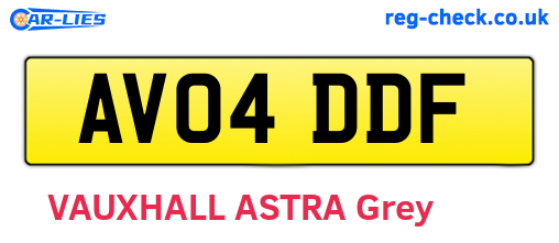 AV04DDF are the vehicle registration plates.