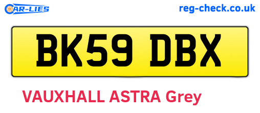 BK59DBX are the vehicle registration plates.