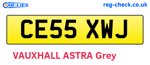 CE55XWJ are the vehicle registration plates.