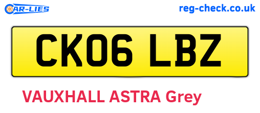 CK06LBZ are the vehicle registration plates.