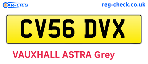 CV56DVX are the vehicle registration plates.