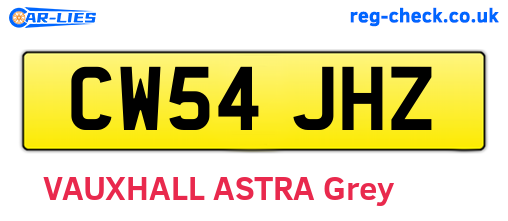 CW54JHZ are the vehicle registration plates.