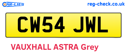 CW54JWL are the vehicle registration plates.