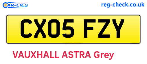 CX05FZY are the vehicle registration plates.