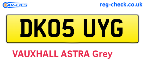 DK05UYG are the vehicle registration plates.