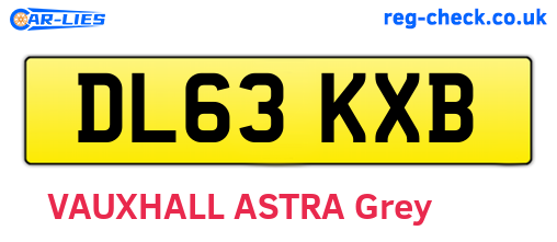 DL63KXB are the vehicle registration plates.