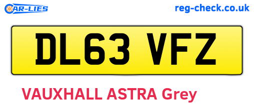 DL63VFZ are the vehicle registration plates.