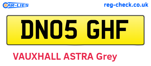 DN05GHF are the vehicle registration plates.