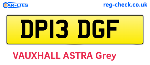 DP13DGF are the vehicle registration plates.