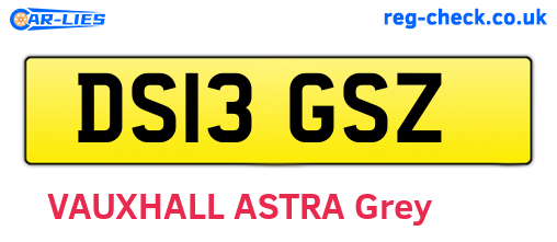 DS13GSZ are the vehicle registration plates.