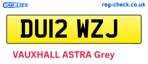 DU12WZJ are the vehicle registration plates.