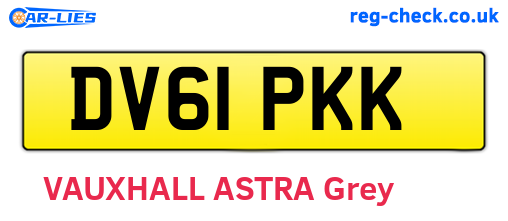 DV61PKK are the vehicle registration plates.