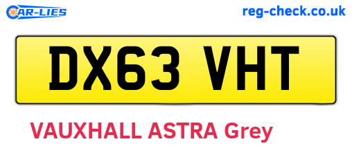 DX63VHT are the vehicle registration plates.