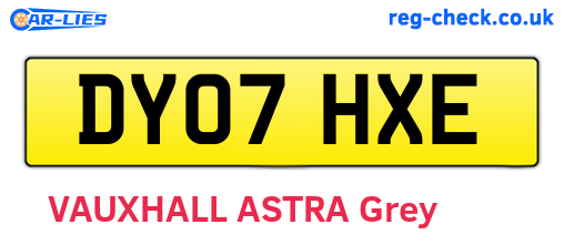 DY07HXE are the vehicle registration plates.
