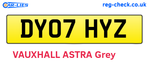 DY07HYZ are the vehicle registration plates.