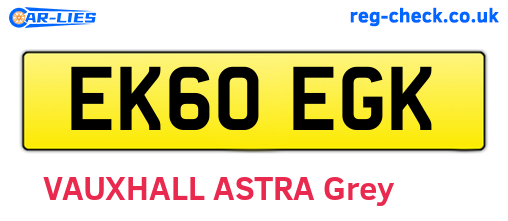 EK60EGK are the vehicle registration plates.