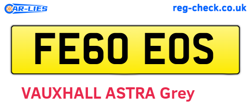 FE60EOS are the vehicle registration plates.