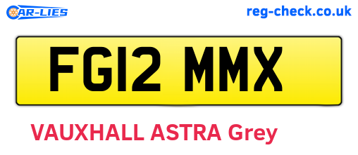 FG12MMX are the vehicle registration plates.
