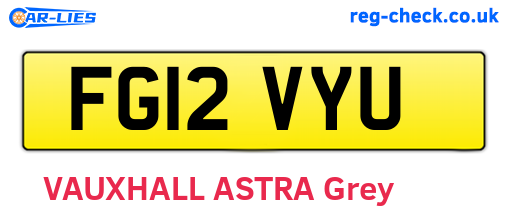FG12VYU are the vehicle registration plates.