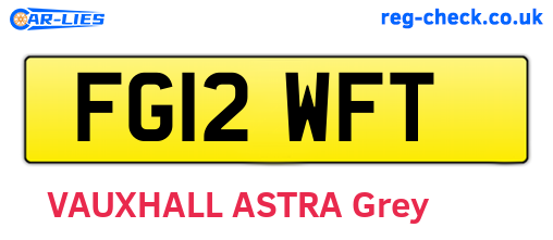 FG12WFT are the vehicle registration plates.