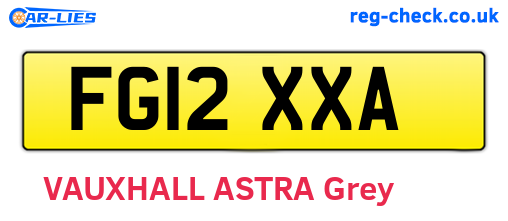 FG12XXA are the vehicle registration plates.