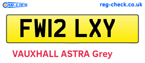 FW12LXY are the vehicle registration plates.