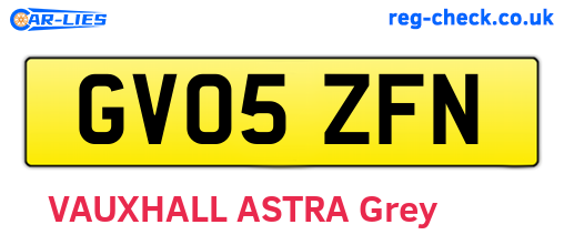 GV05ZFN are the vehicle registration plates.