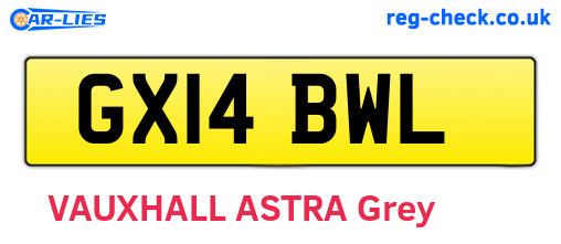GX14BWL are the vehicle registration plates.