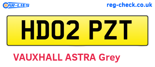 HD02PZT are the vehicle registration plates.