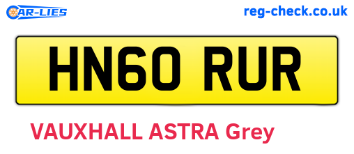 HN60RUR are the vehicle registration plates.