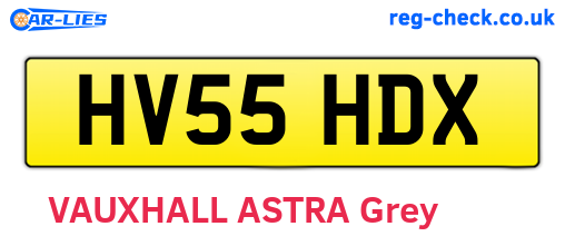 HV55HDX are the vehicle registration plates.