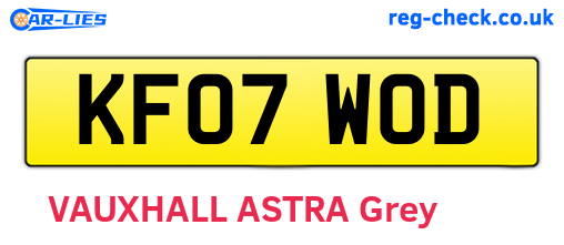 KF07WOD are the vehicle registration plates.