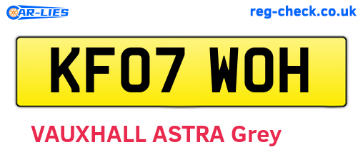 KF07WOH are the vehicle registration plates.