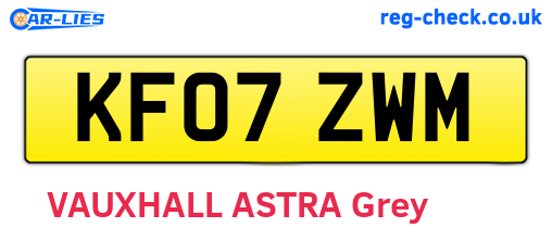 KF07ZWM are the vehicle registration plates.