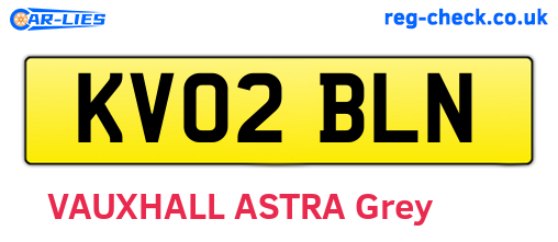 KV02BLN are the vehicle registration plates.