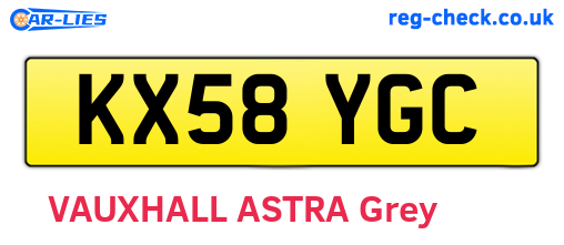 KX58YGC are the vehicle registration plates.